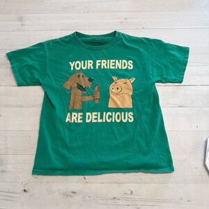 Urban Pipleline kids funny graphic shirts pig and dog youth medium